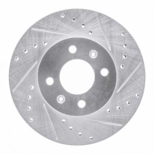 Dodge Attitude Brake Rotor (1) - Front Right - R1 Concepts - Drilled & Slotted - Silver - `06-`12